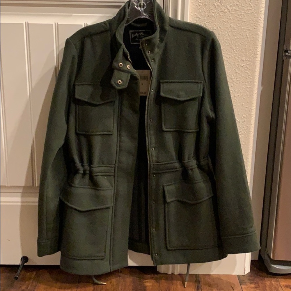 New  Lucky Wool Coat (lined) Olive Green w/tags